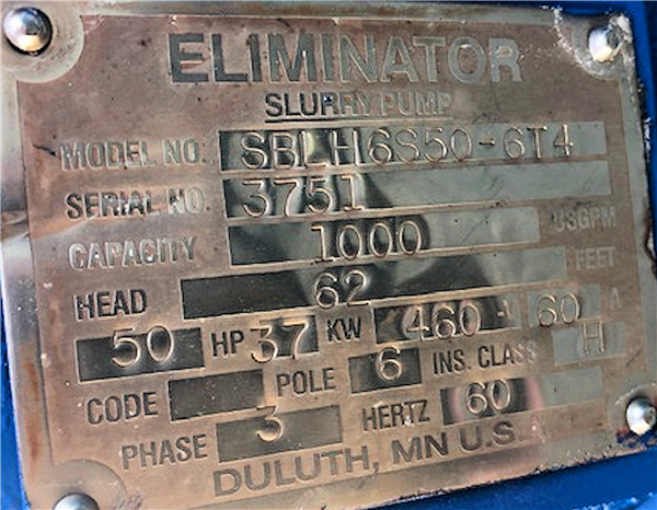 Eliminator 6" Submersible Pump, 50 Hp)